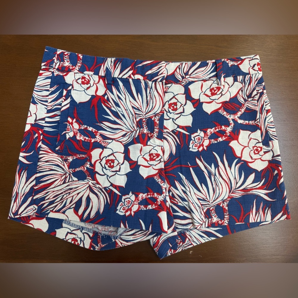 J. Crew Blue and Red Floral Shorts